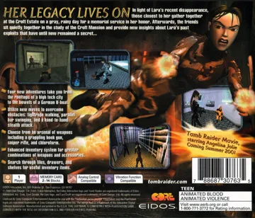 Tomb Raider Chronicles (US) box cover back